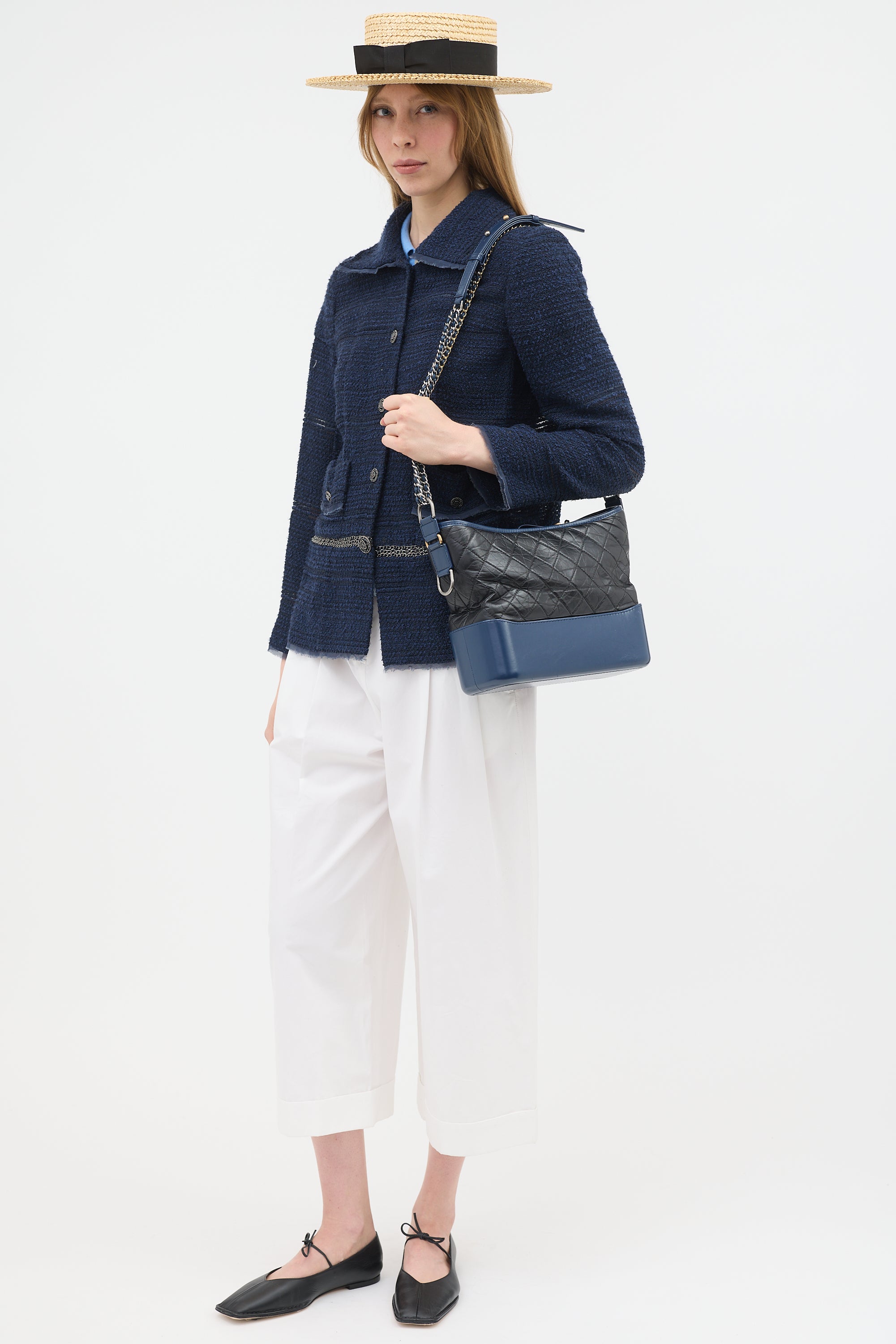 Chanel 2018 Black & Navy Medium Gabrielle Bag