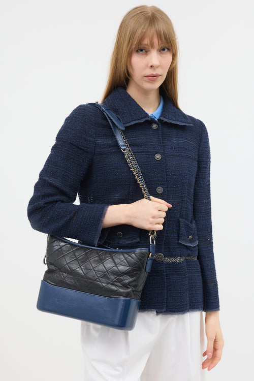 Chanel 2018 Black & Navy Medium Gabrielle Bag