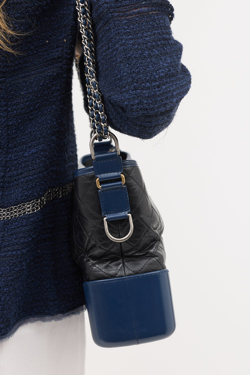 Chanel 2018 Black & Navy Medium Gabrielle Bag