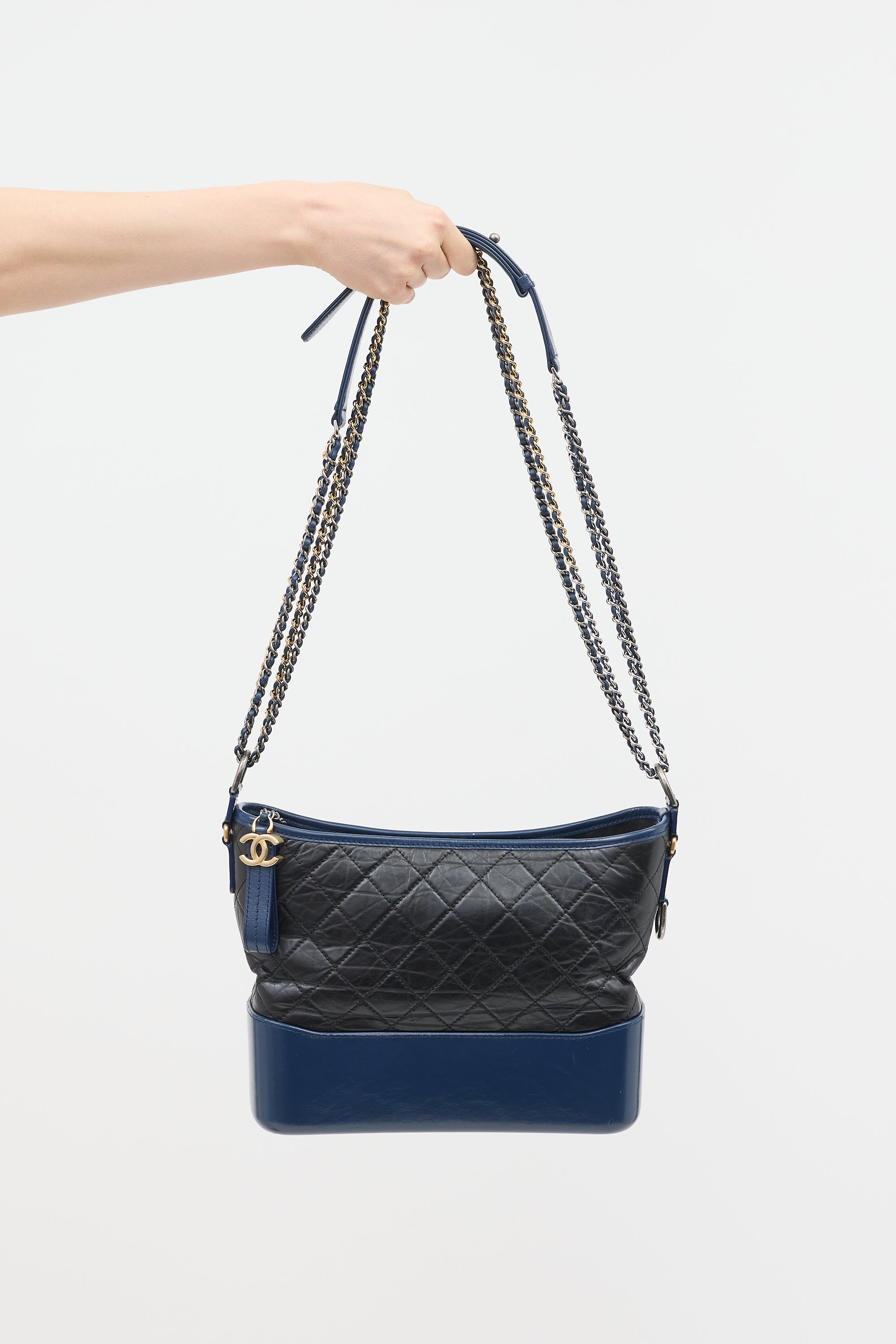 Chanel 2018 Black & Navy Medium Gabrielle Bag