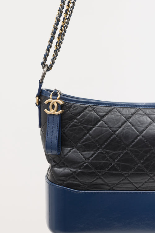Chanel 2018 Black & Navy Medium Gabrielle Bag