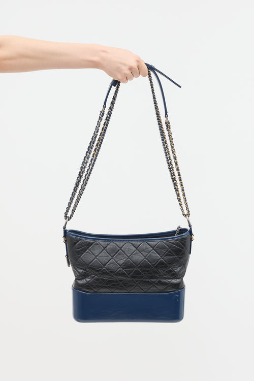 Chanel 2018 Black & Navy Medium Gabrielle Bag