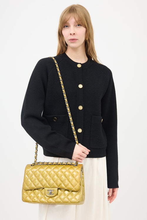 Chanel Quilted Patent Double Flap Bag