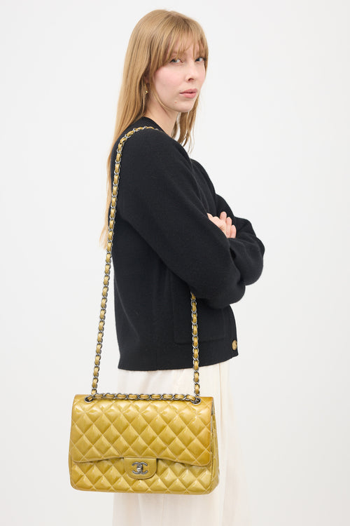 Chanel Quilted Patent Double Flap Bag