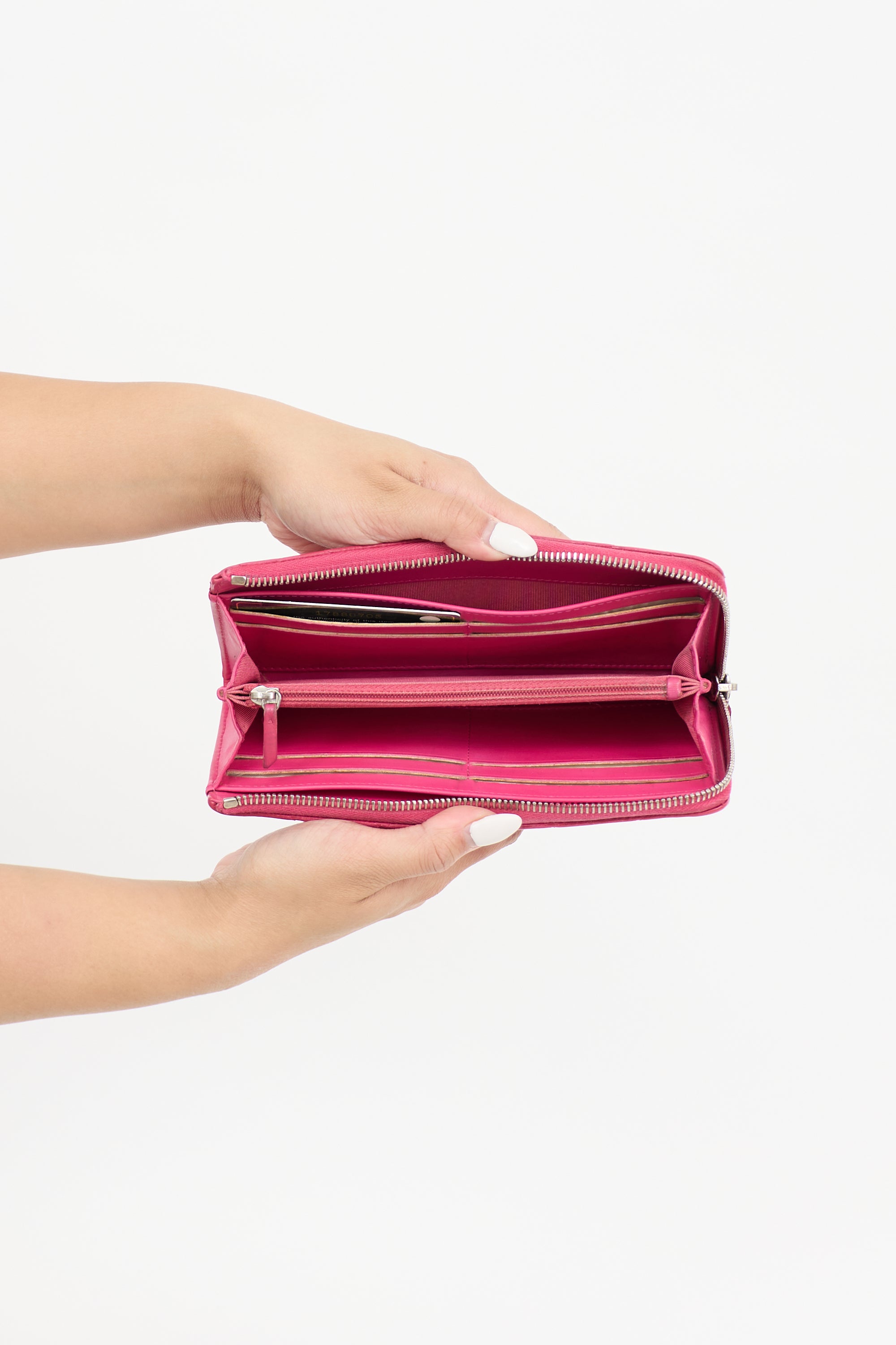 Chanel Quilted Caviar Long Zip Wallet