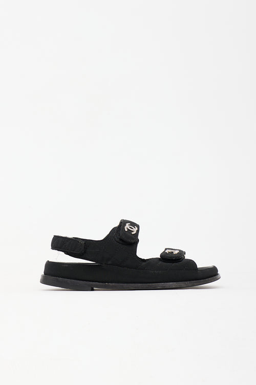 Chanel Quilted Nylon Dad CC Sandal