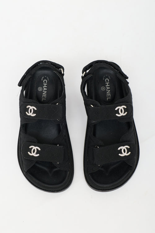 Chanel Quilted Nylon Dad CC Sandal