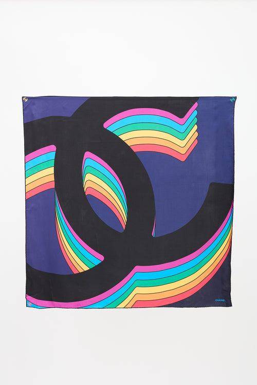Chanel Silk Rainbow CC Scarf