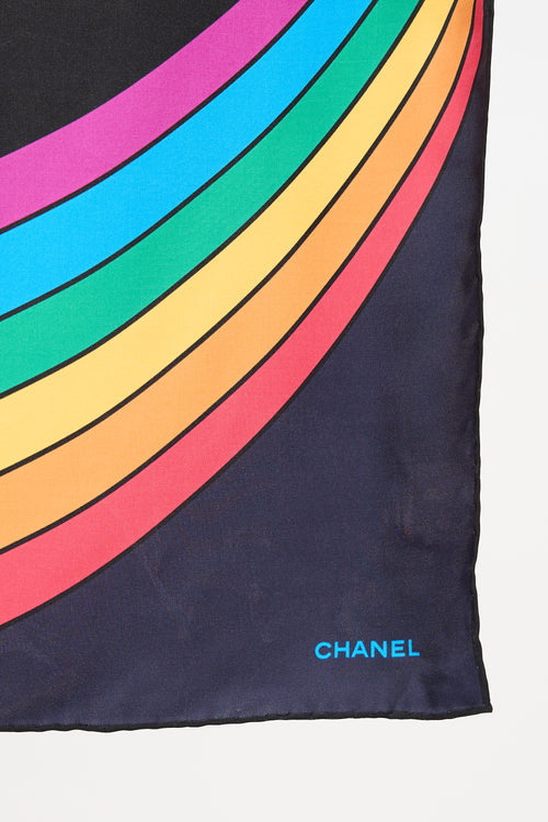 Chanel Silk Rainbow CC Scarf