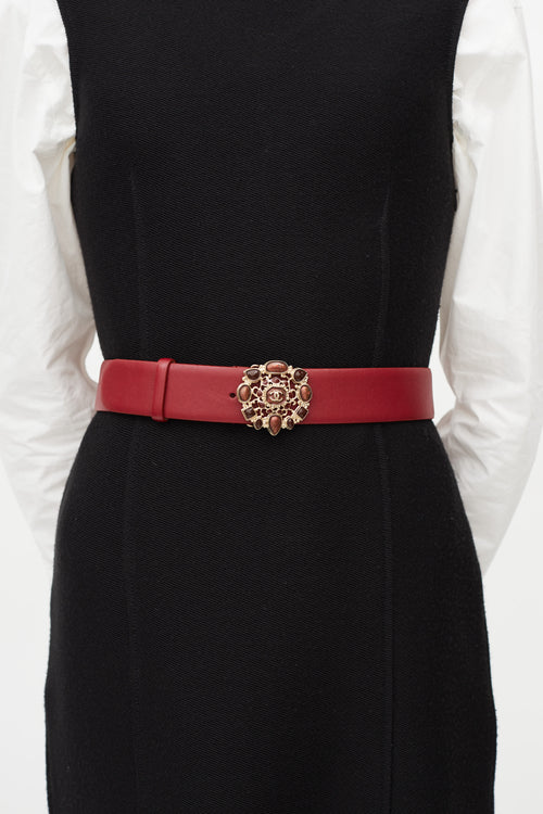 Chanel Fall 2012 Red Leather & Gripoix Belt