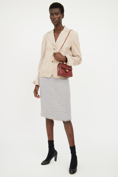 Chanel Burgundy & Black Trim Flap Bag