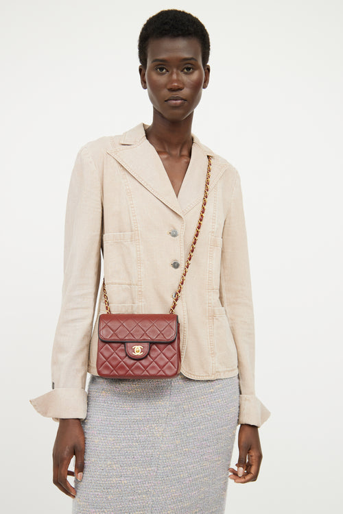 Chanel Burgundy & Black Trim Flap Bag
