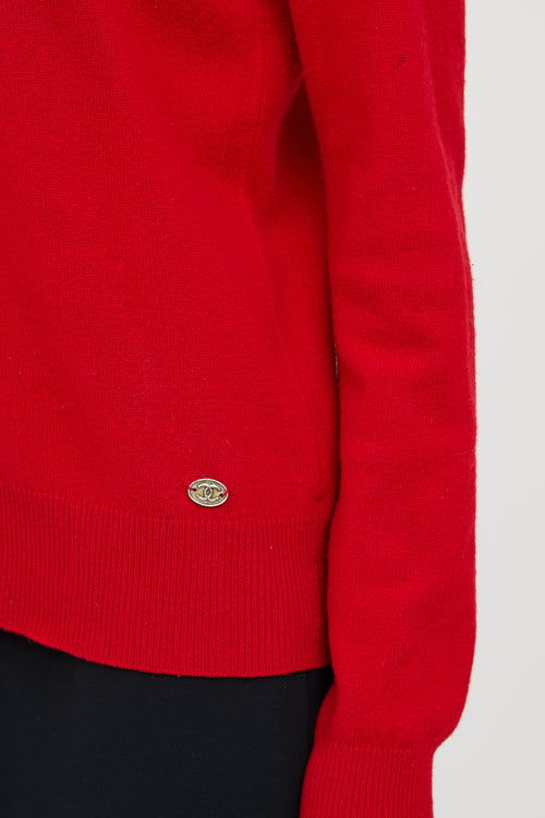 Chanel2011 Cashmere Keyhole Turtleneck Sweater