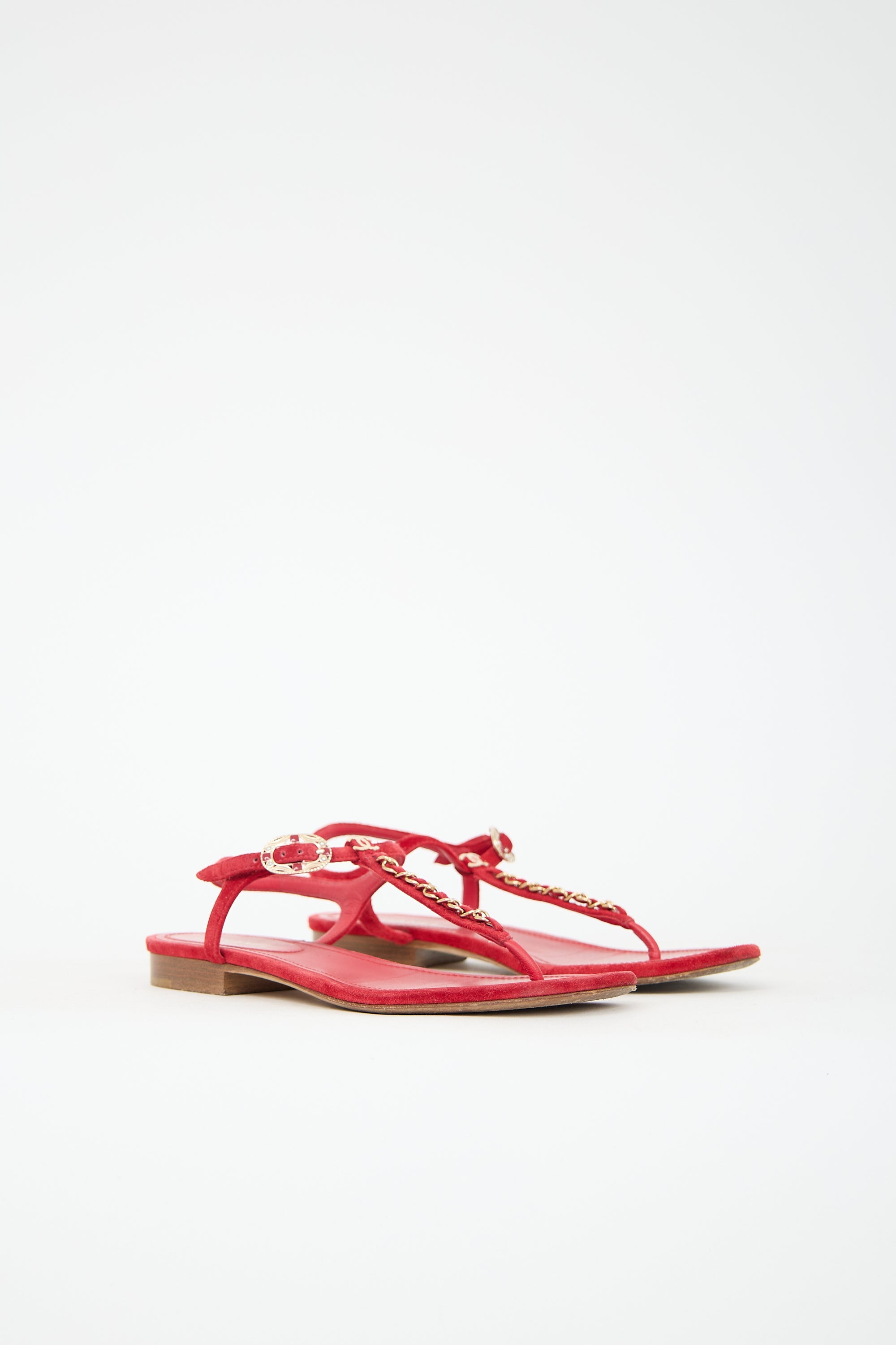 Chanel Suede Chain CC Sandal