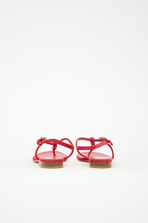 Chanel Suede Chain CC Sandal