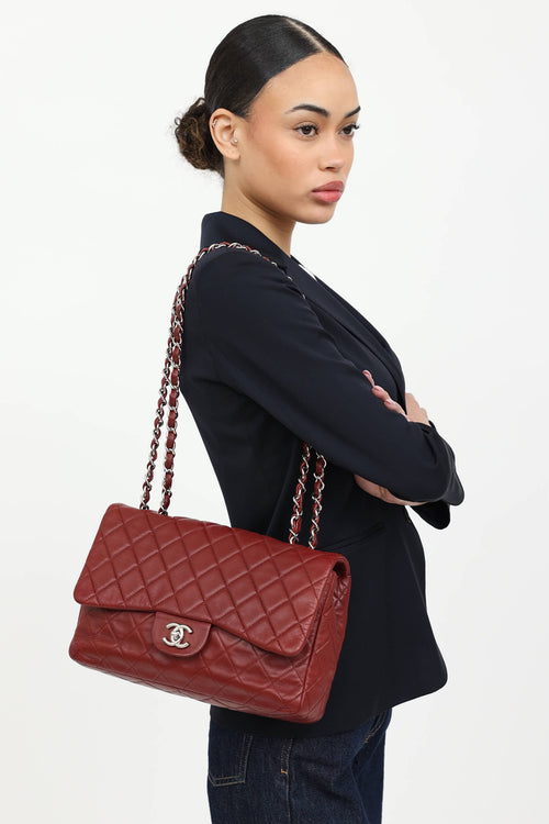 2008 Jumbo Leather Single Flap Bag