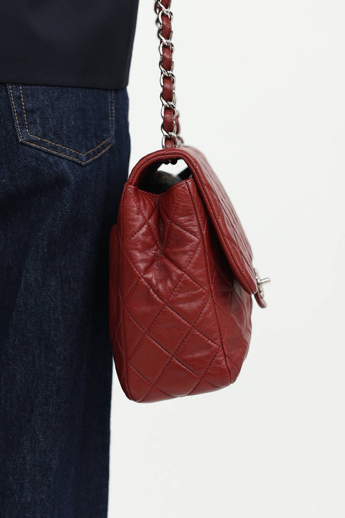 2008 Jumbo Leather Single Flap Bag