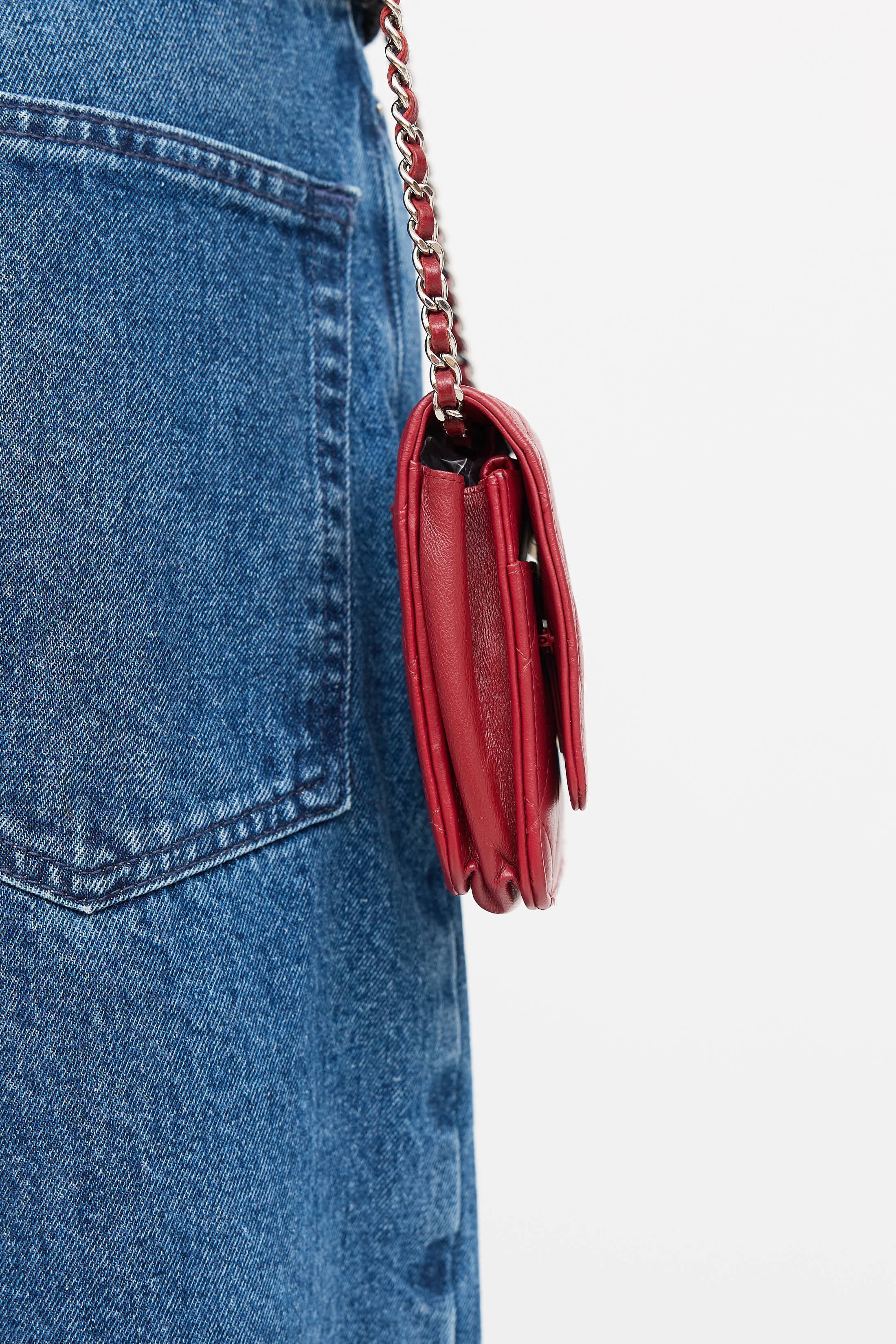 Chanel 2012 Leather Quilted Wallet On Chain