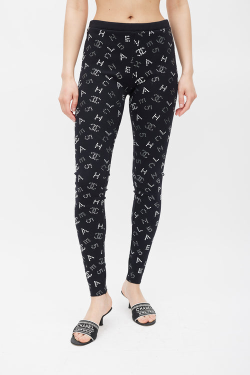 Chanel Resort 2020 Black & White CC Monogram Legging