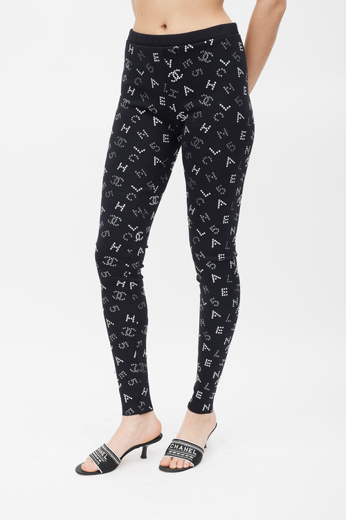 Chanel Resort 2020 Black & White CC Monogram Legging