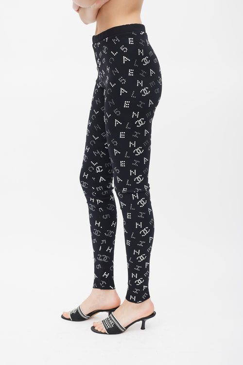 Chanel Resort 2020 Black & White CC Monogram Legging