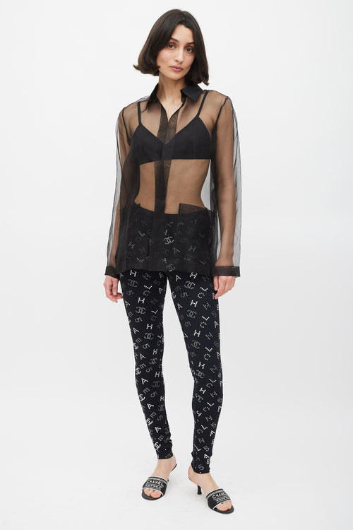 Chanel Resort 2020 Black & White CC Monogram Legging