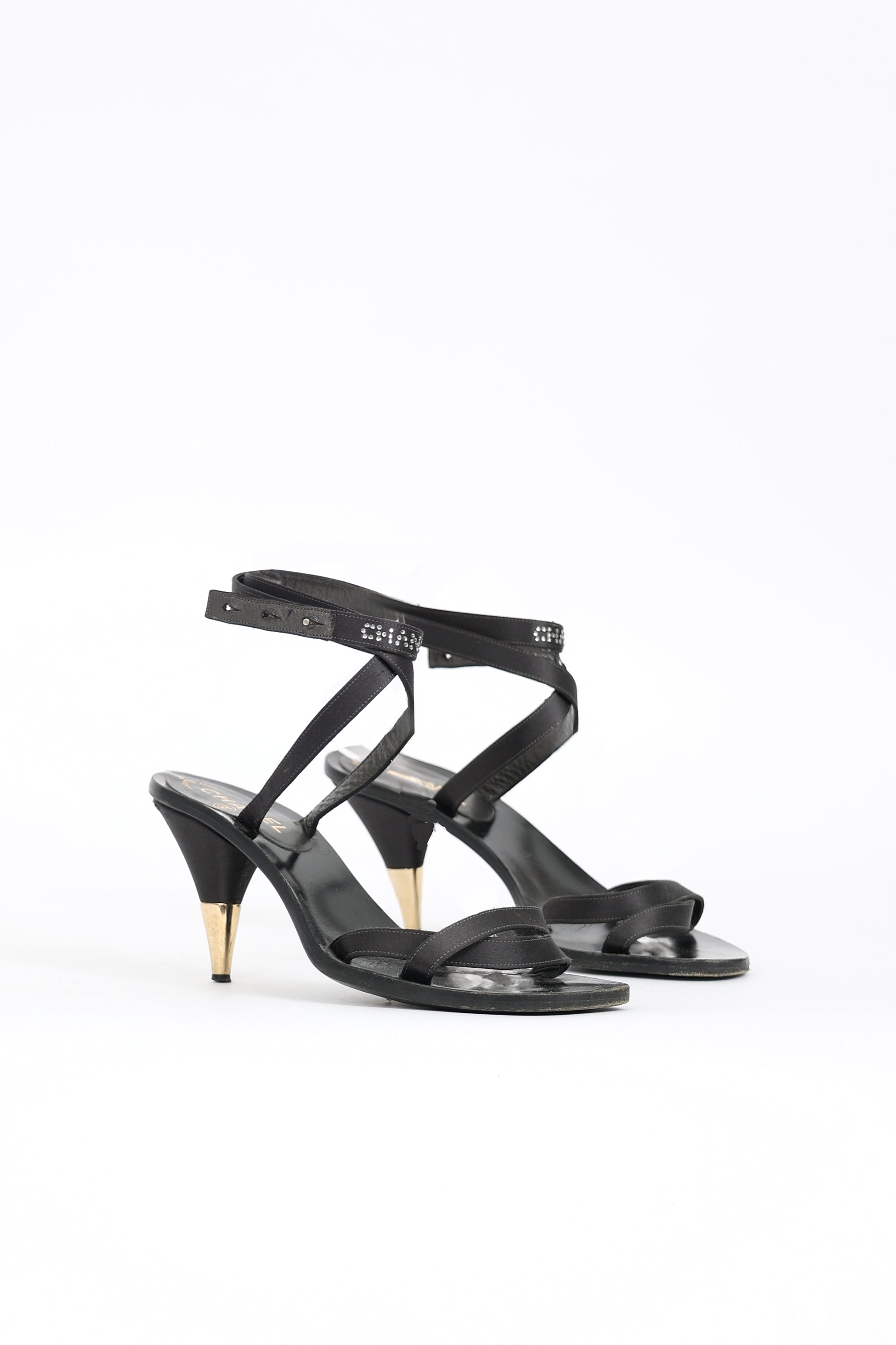 Chanel Rhinestone Logo CC Sandal