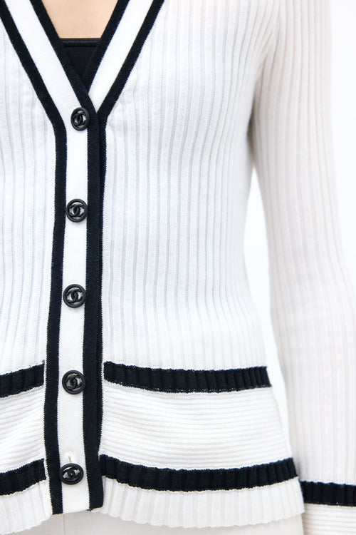 Chanel Rib Knit CC Cardigan