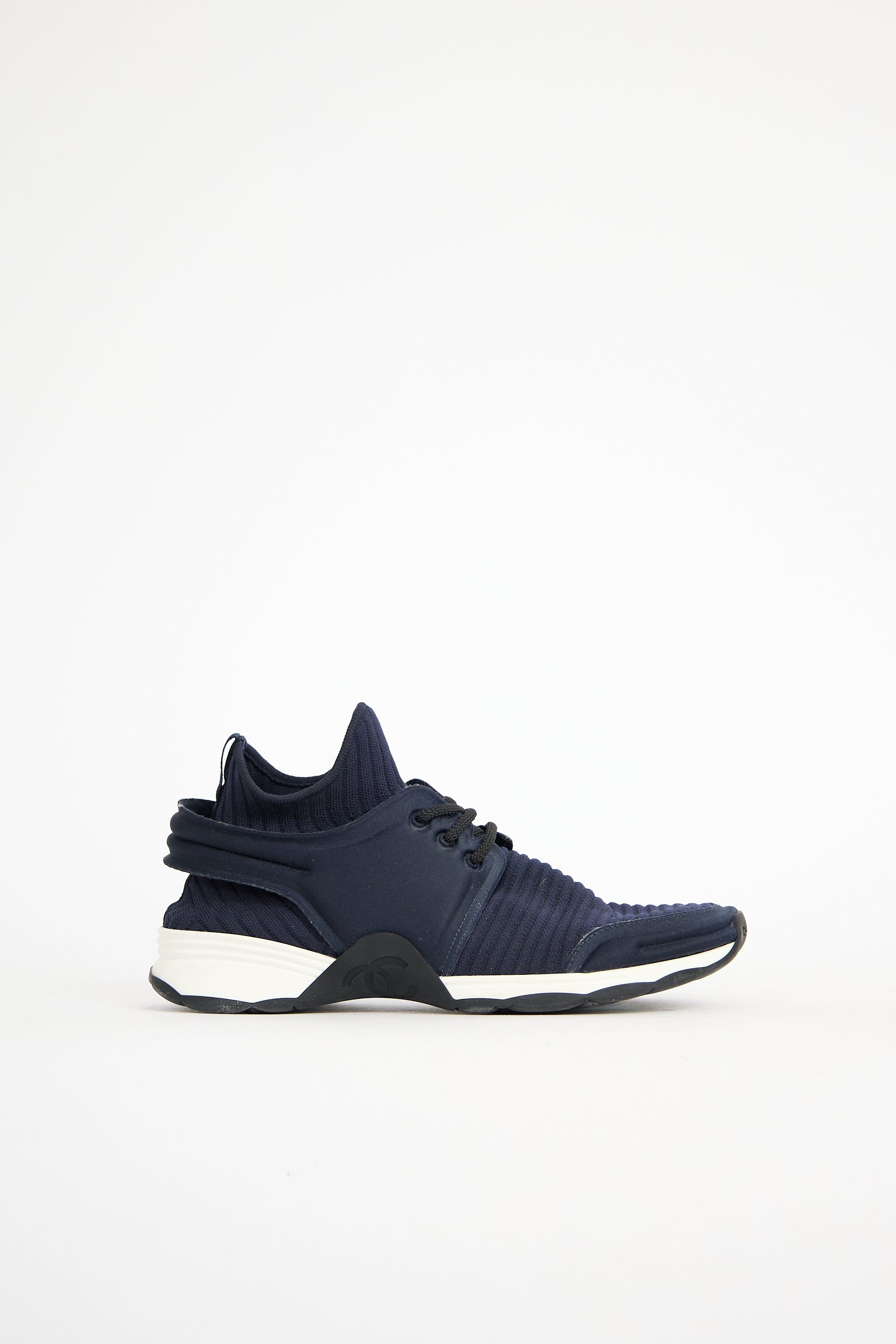 Chanel Ribbed CC Sock Sneaker
