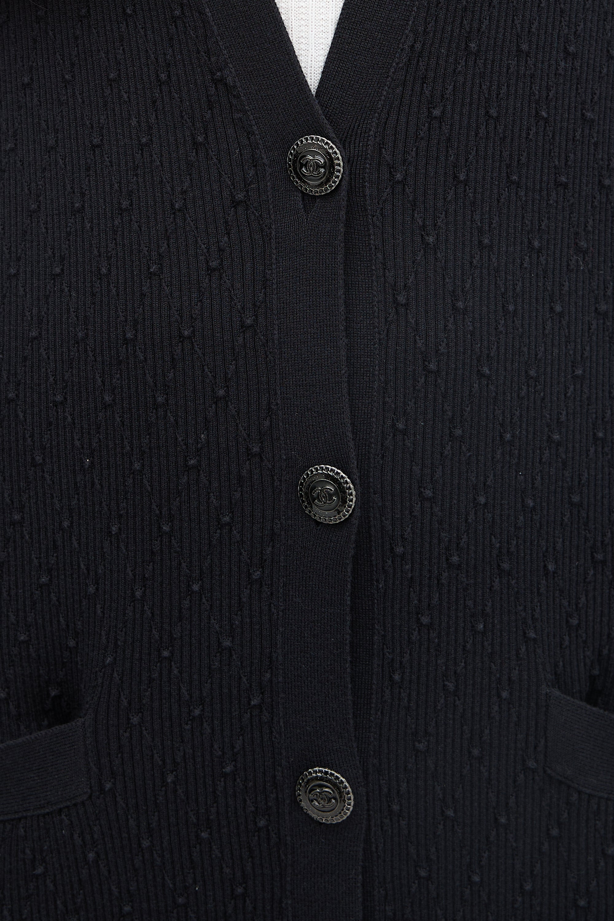 Chanel Ribbed Knit Long Cardigan