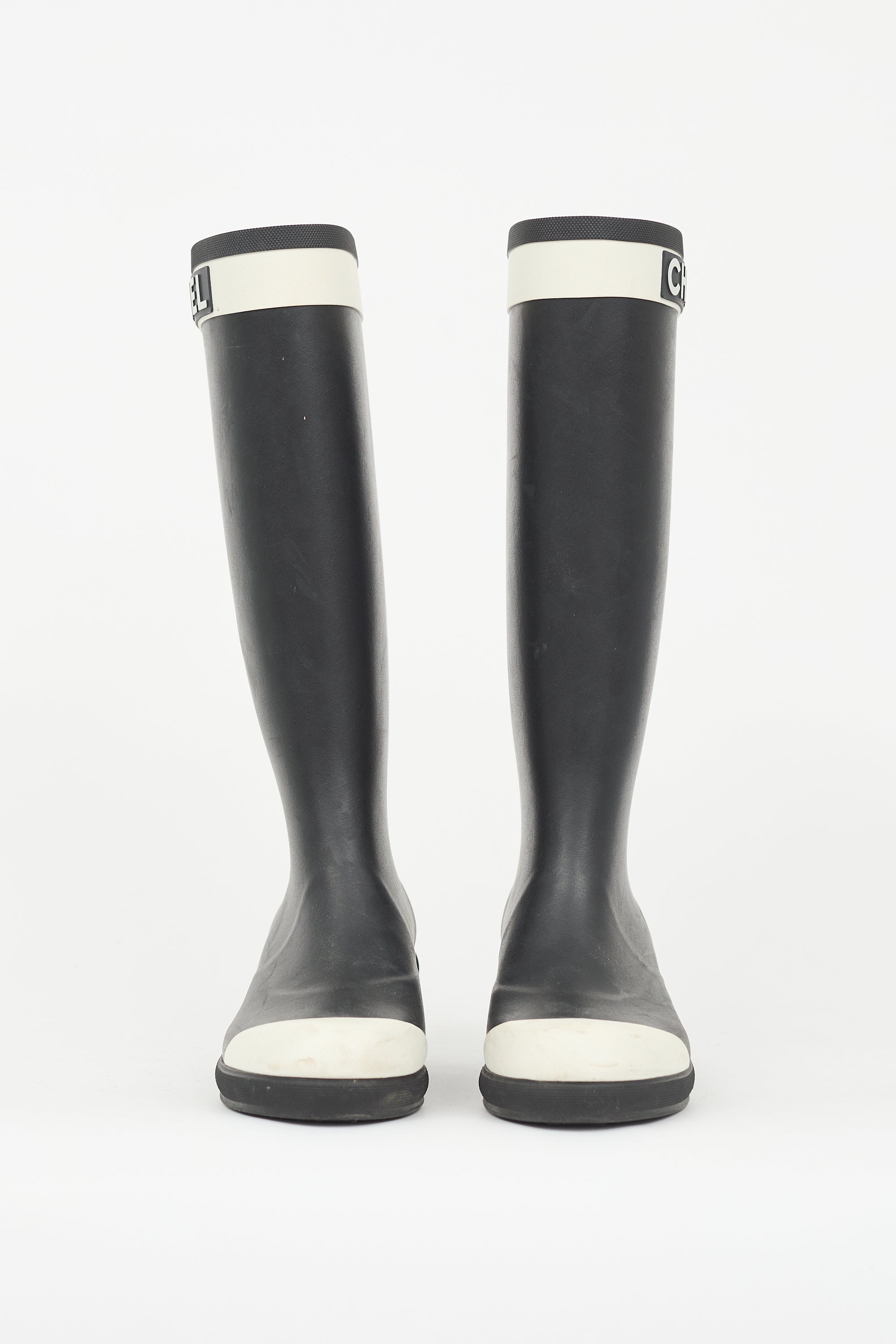 Chanel Rubber Logo Rain Boot
