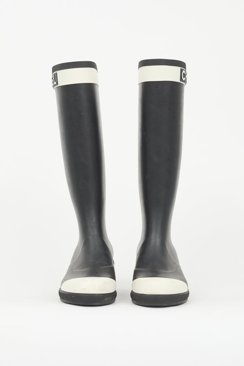 Chanel Rubber Logo Rain Boot