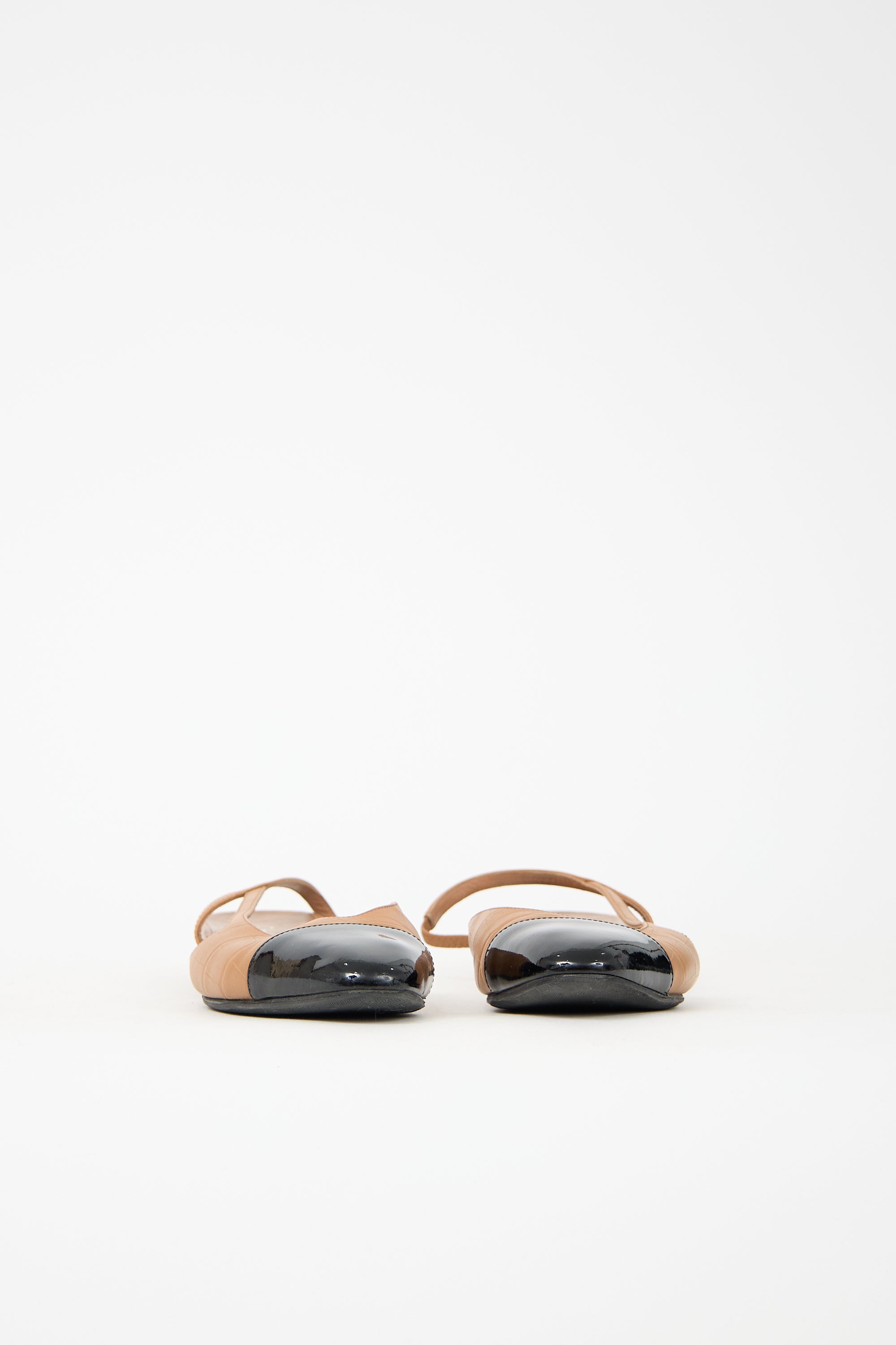 Chanel Embossed Leather CC Slingback Heel