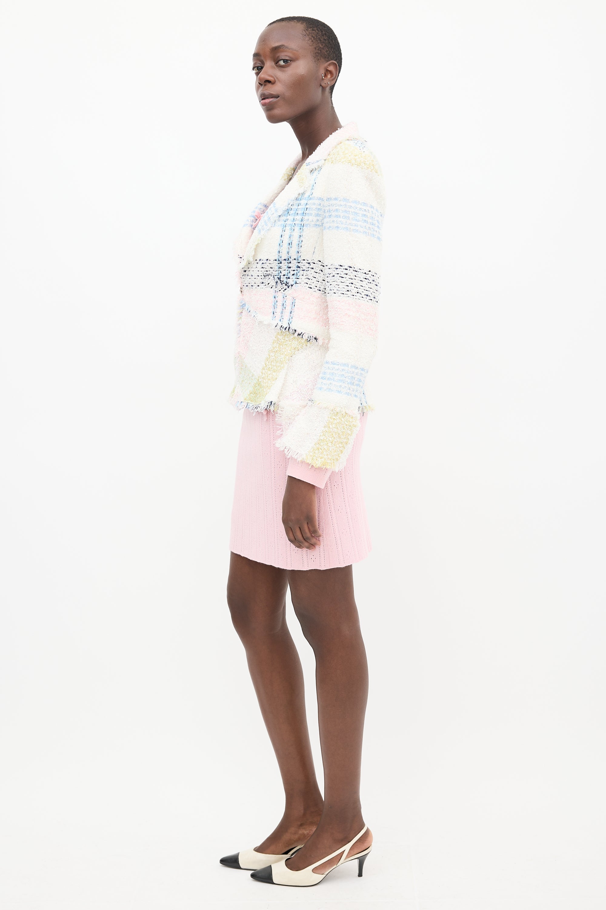 Chanel SS 2005 White & Multicolour Tweed Jacket