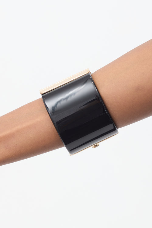Chanel SS 2008 Black & Multi Embellished Cuff Bracelet