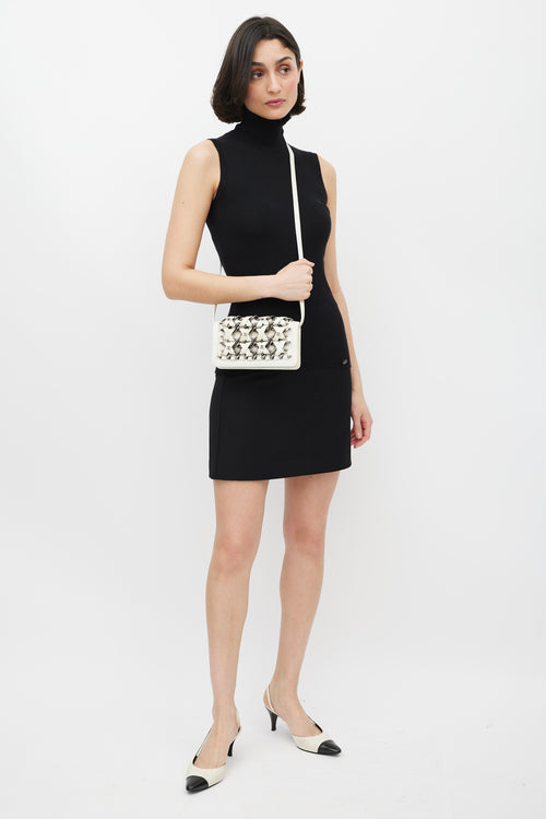 Chanel SS 2013 White & Silver Braided Chain Crossbody Bag