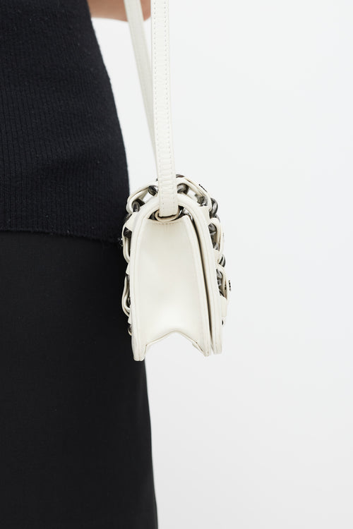 Chanel SS 2013 White & Silver Braided Chain Crossbody Bag