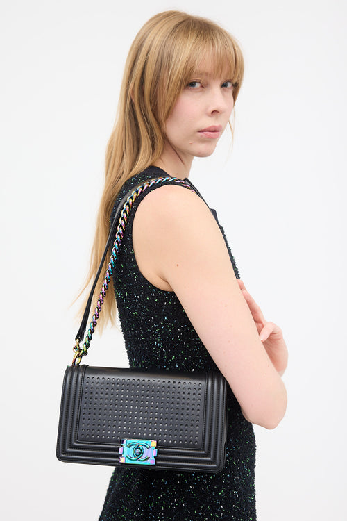 Chanel SS 2017 Leather LED Medium Boy Bag