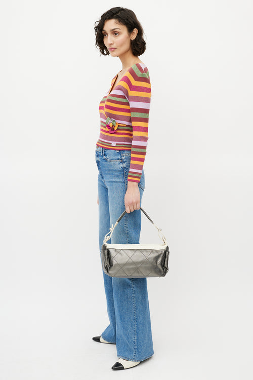 Chanel SS 2007 Grey & Cream Paris-Biarritz Bag