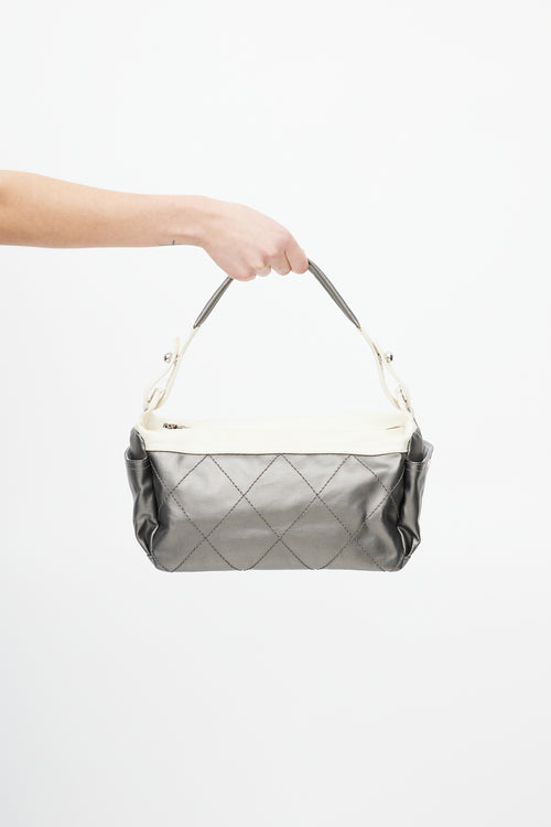 Chanel SS 2007 Grey & Cream Paris-Biarritz Bag