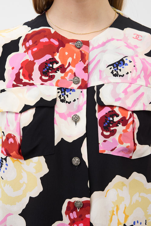 Chanel SS 2011 Camellia Printed Blouse