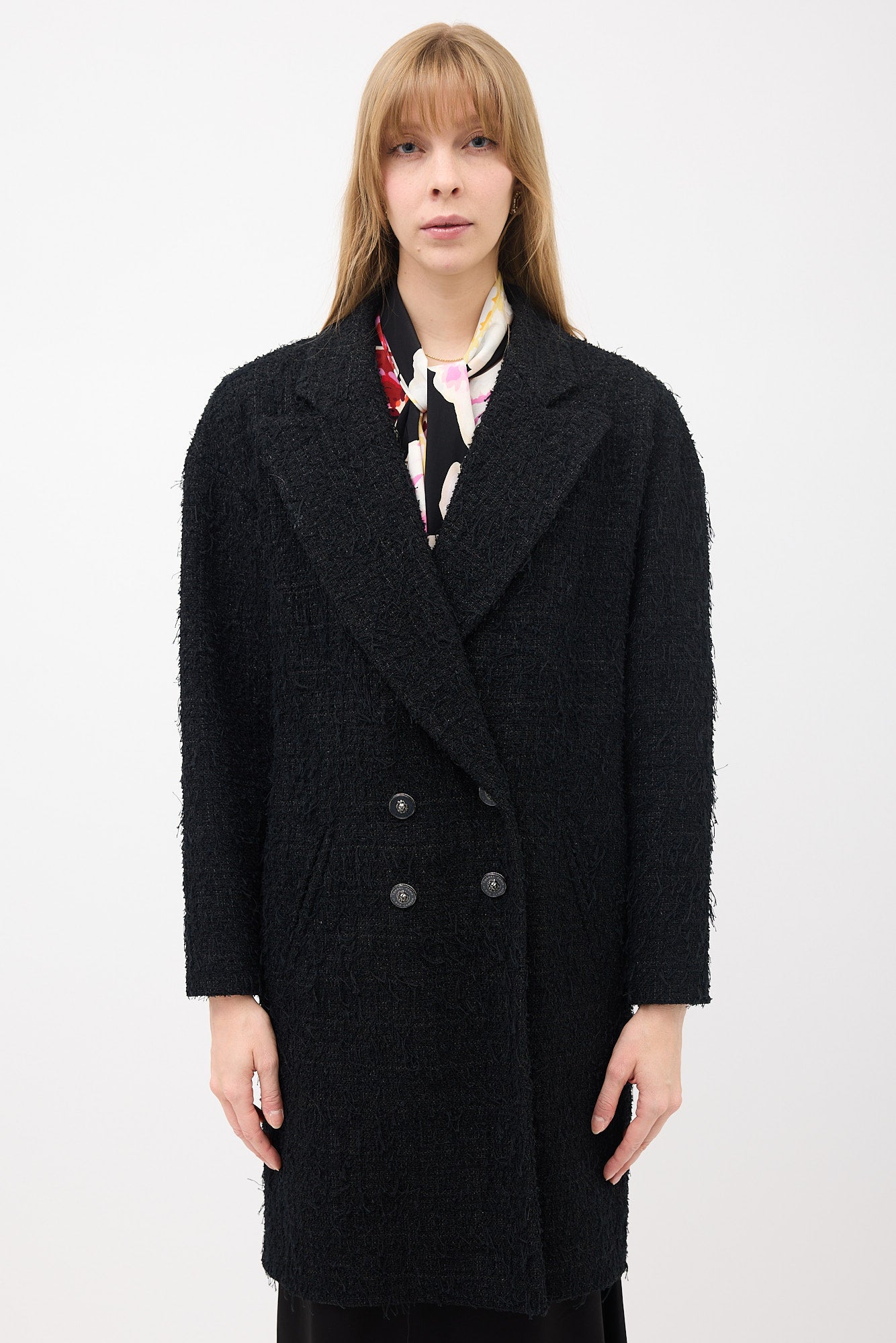 Chanel SS 2022 Fringe Tweed Coat