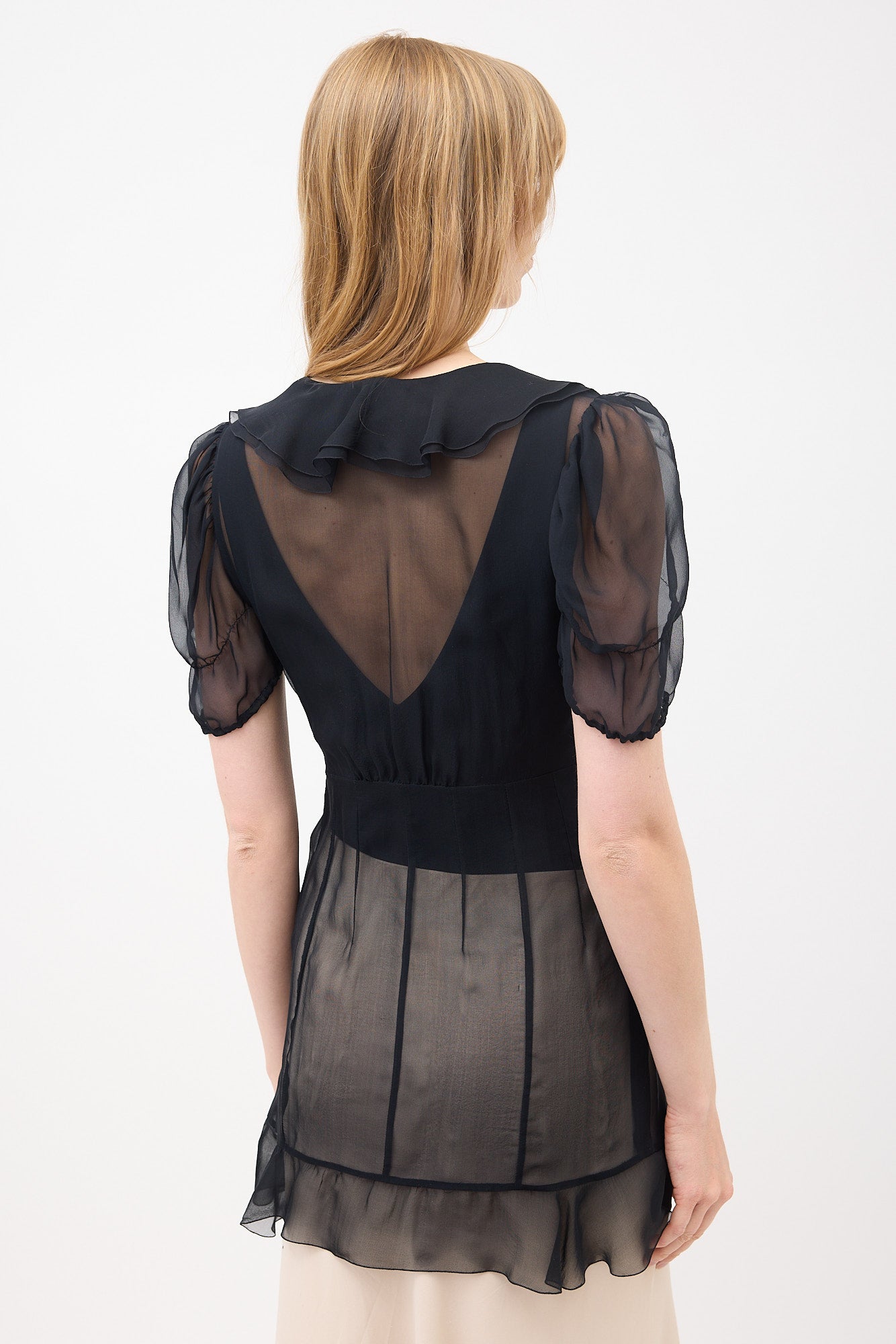 Chanel Silk Chiffon Ruffled Blouse