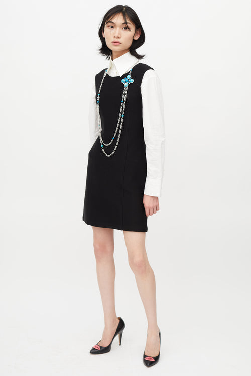 Chanel Fall 2007 Blue & Silver Chain Necklace