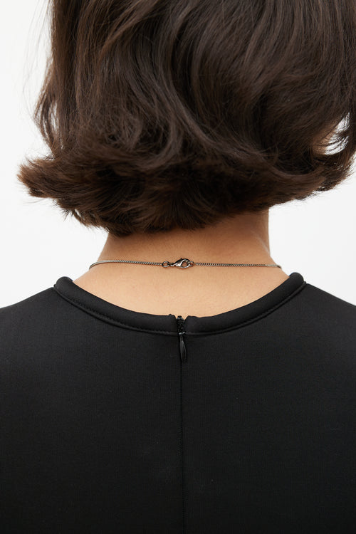 Chanel Silver CC & Pearl Charm Necklace