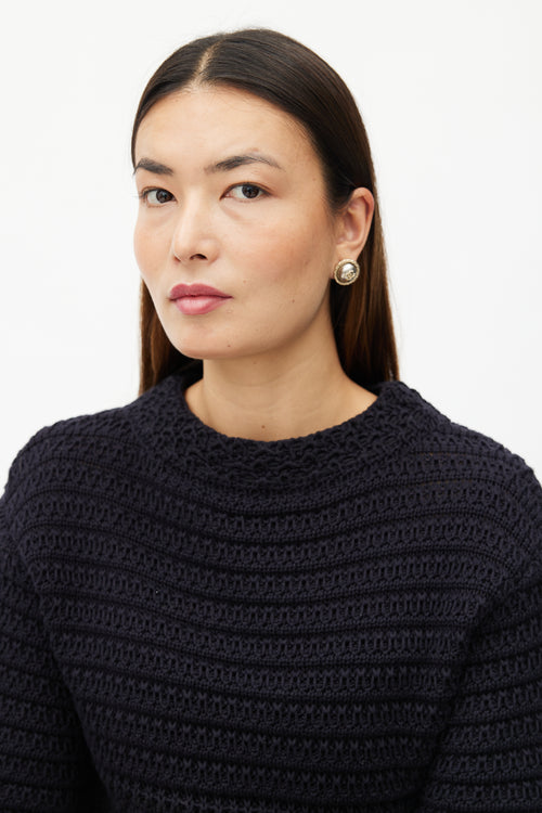 Chanel Silver & Gold Rope Round Earring
