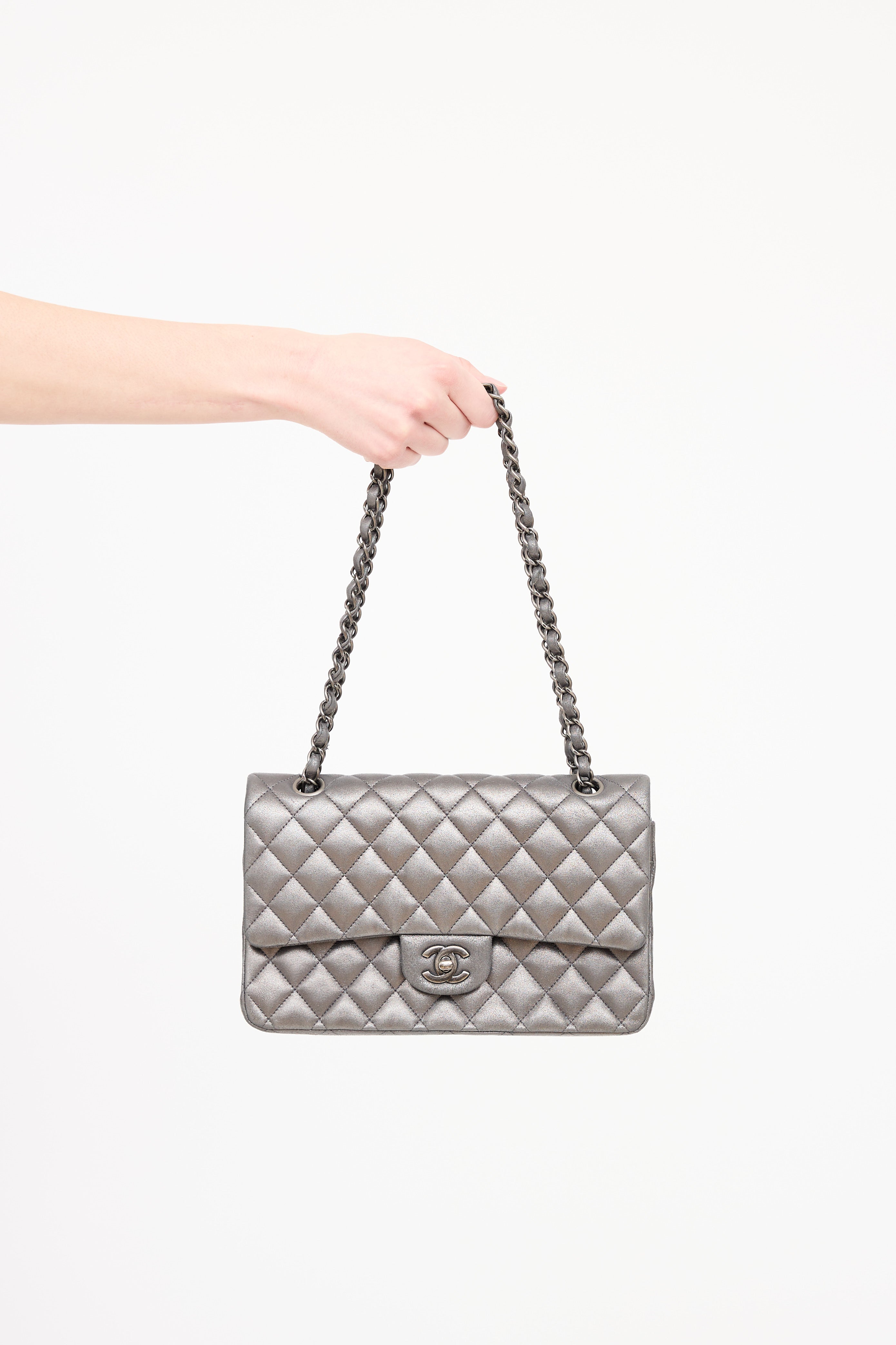 2014 Iridescent Double Flap Bag