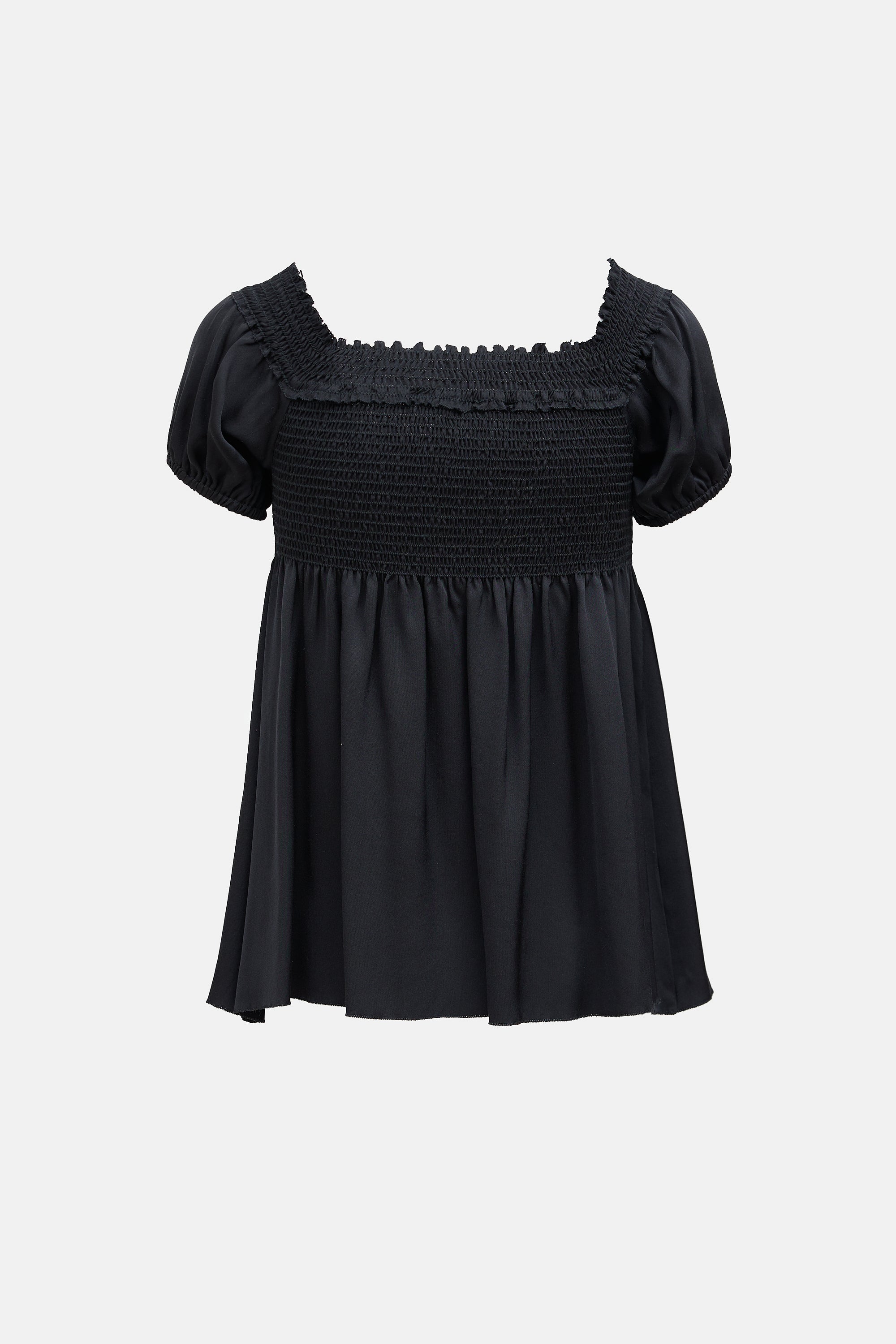 Chanel Fall 2005 Black Silk Smocked Top