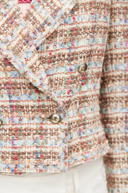 Chanel Spring 2005 Multicolour Tweed & Sequin Cropped Blazer