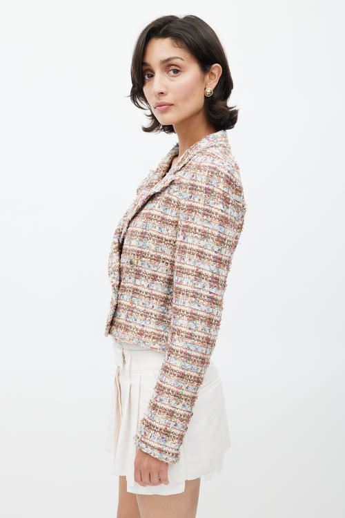 Chanel Spring 2005 Multicolour Tweed & Sequin Cropped Blazer